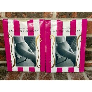 2-Victoria's Secret Size Medium Lasting Luxuries Control Top Pantyhose Cream